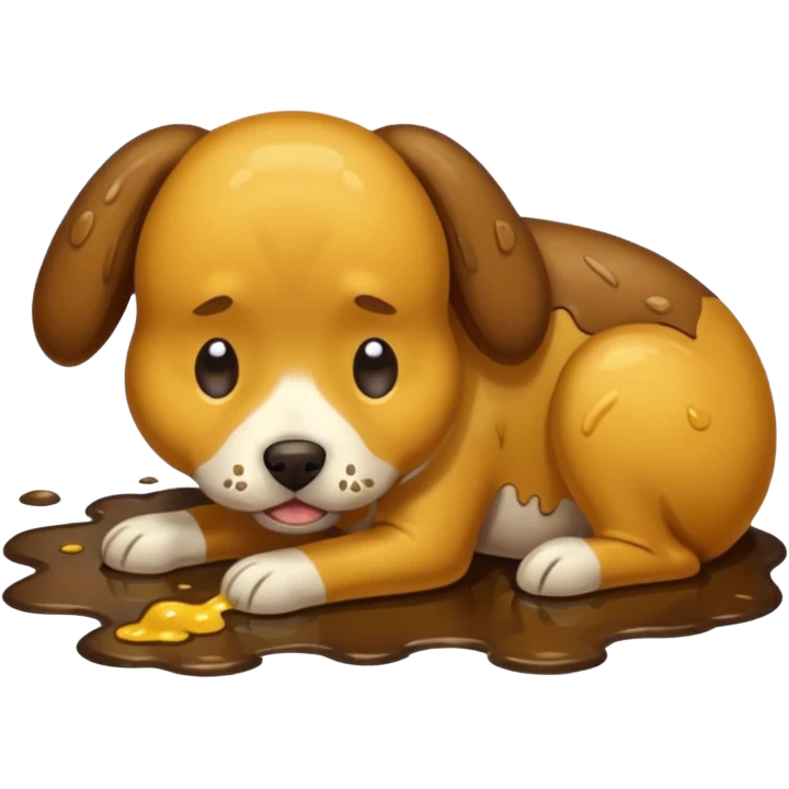 the dog is vomiting on the floor emoji