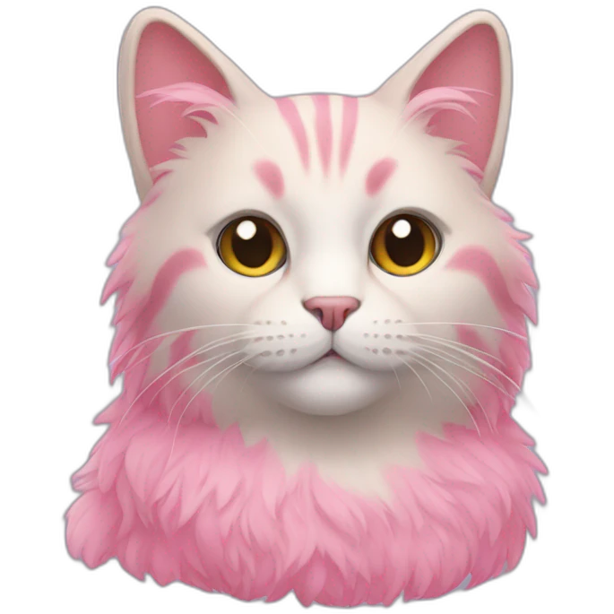 Cat with pink fur emoji