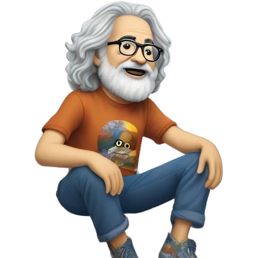 Jerry Garcia on a waterfall  emoji