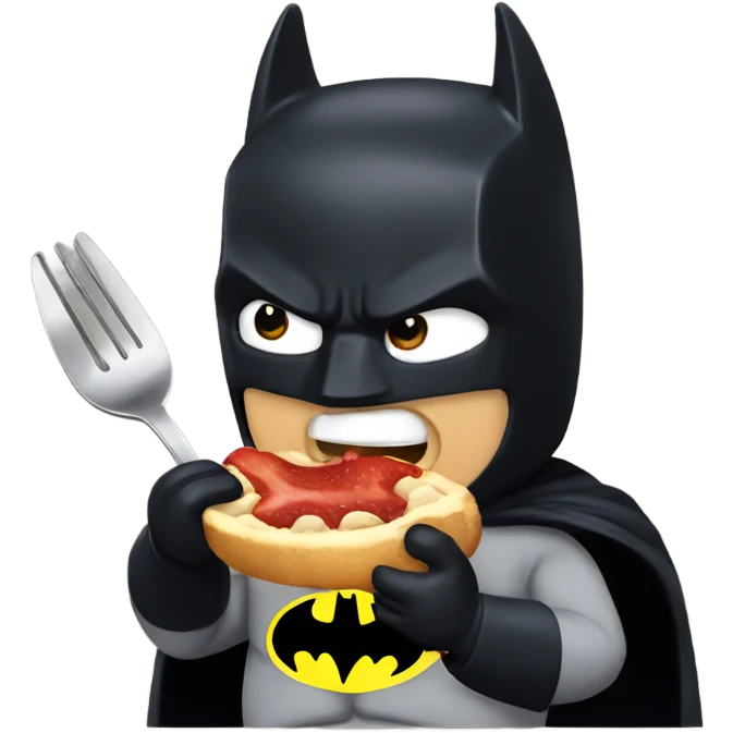 Batman eating emoji