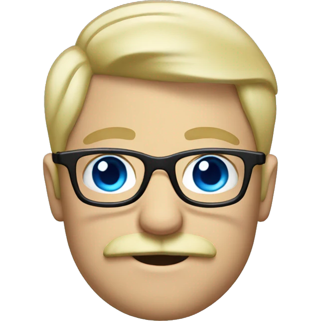 Blond, moustache, glasses and blue eyes emoji
