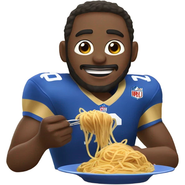 Football player eating spaghetti  emoji