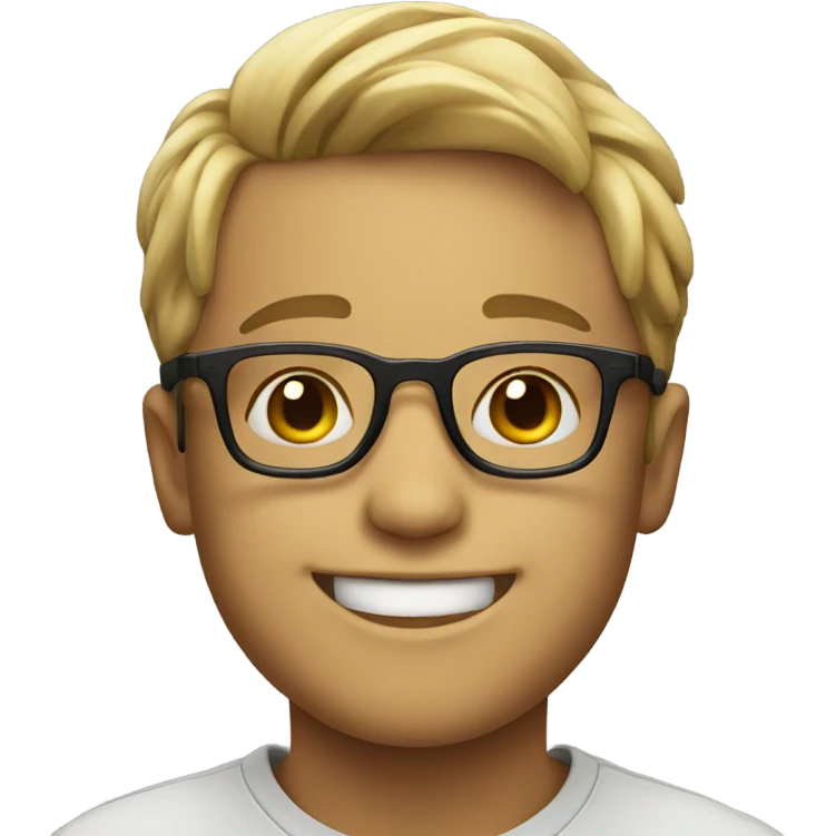 smiling boy in glasses emoji