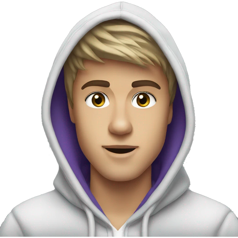 justin bieber wearing a hoodie emoji