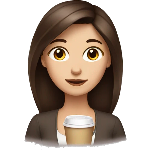 White Brunette with brown eyes drinking coffee emoji