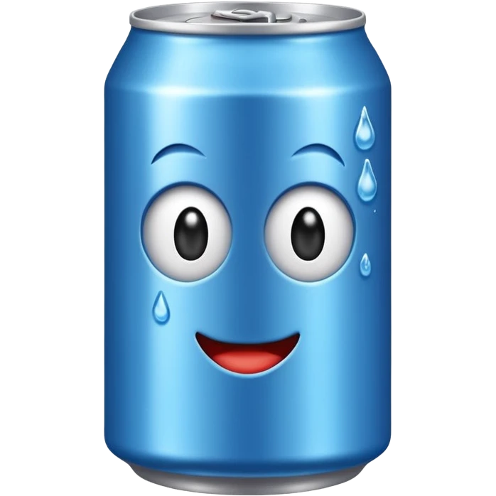 soft drink can, blue emoji