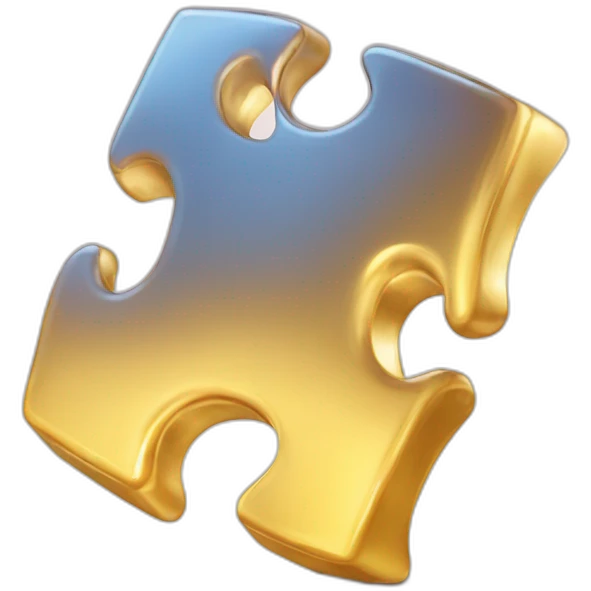Shiny golden puzzle piece 🧩  emoji