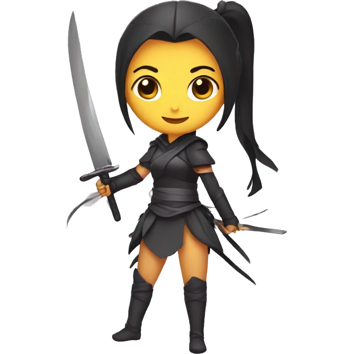 Ninja princess with knife and fairy wings emoji