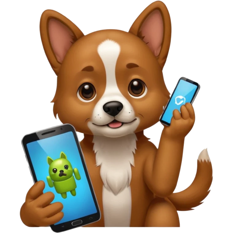 Dog grabbing Android Phone emoji