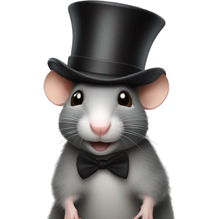 Rat with a top  hat emoji