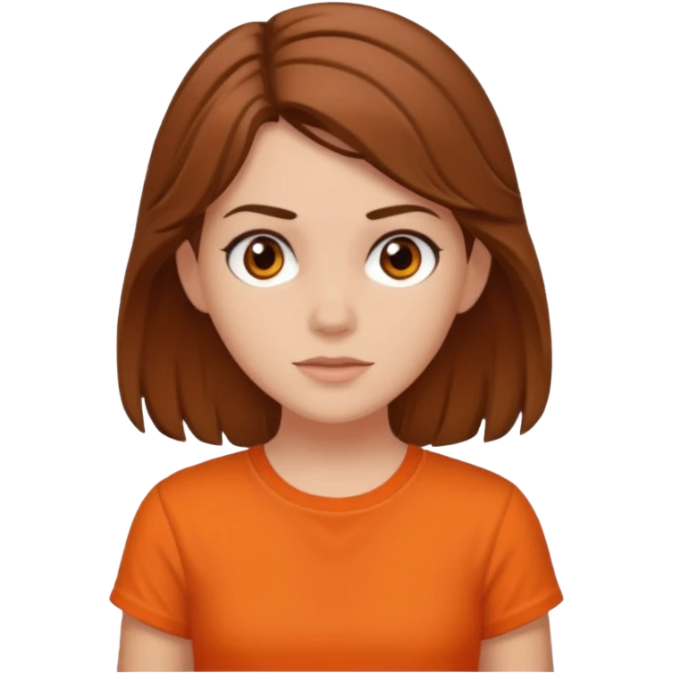 Annabeth chase black  with brown hair orange shirt emoji