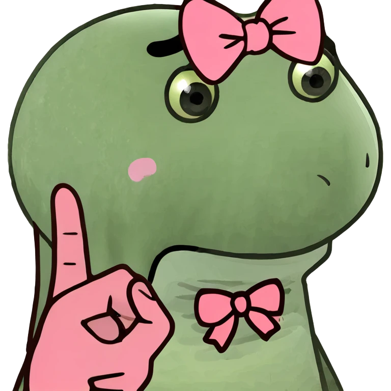 Pink middle finger with bow emoji