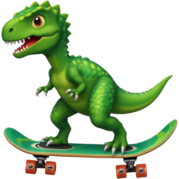 Dinosaur on a skateboard emoji