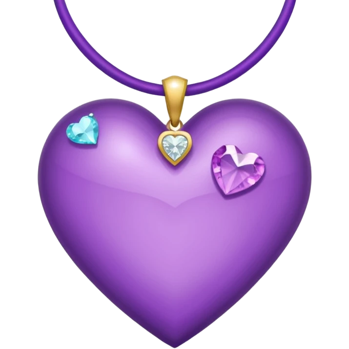 purple heart with diamond necklace around it emoji