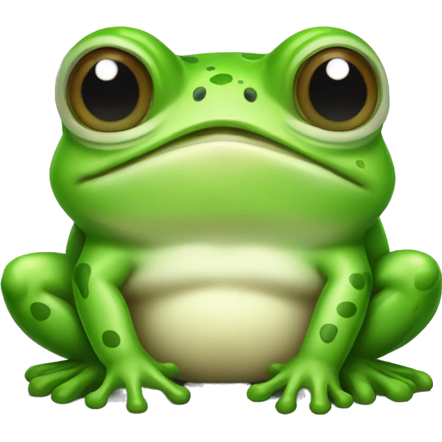 Grumpy hungry cute frog emoji