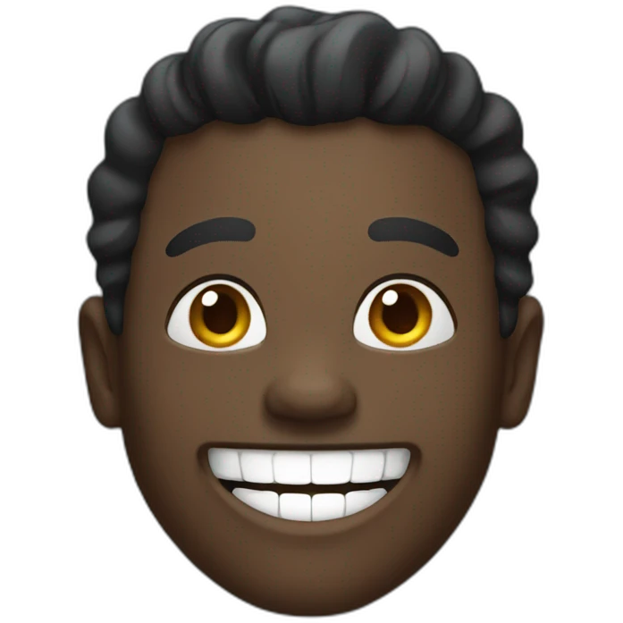 black man with a very big smile emoji
