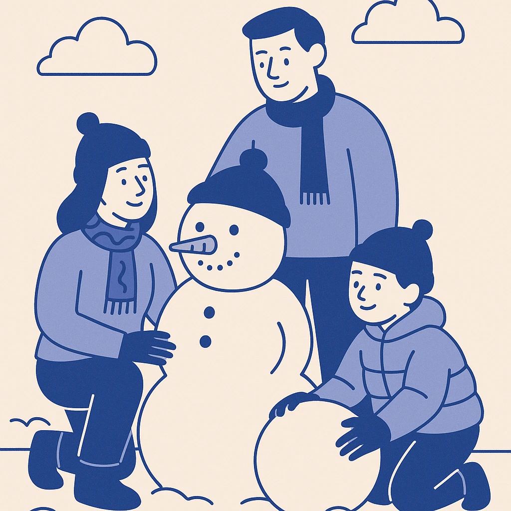 people making a snowman emoji