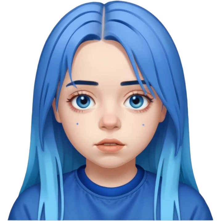 Billie eilish with blue roots emoji