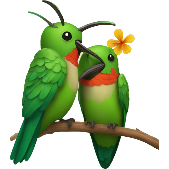 emoji de un colibrí con dos personas enamoradas emoji