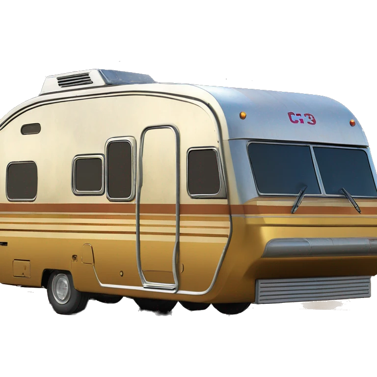  Side view 1973 Winnebago caravan C-3PO tarnished from space with rear wing  emoji