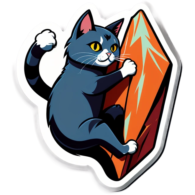 rock climbing cat emoji