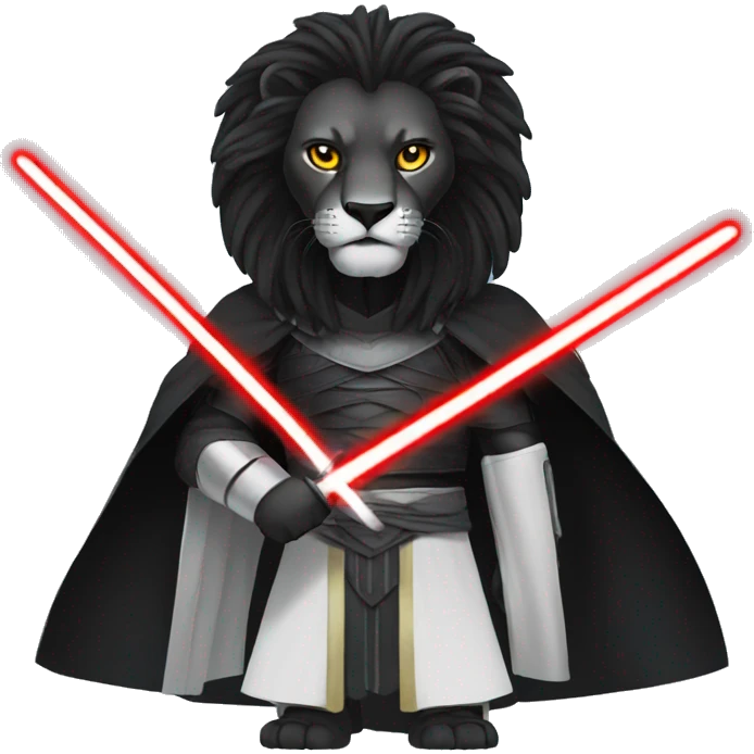 Black lion as a Sith lord emoji