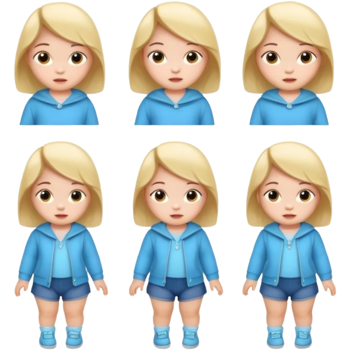 Baby Girl, Different Poses, different outfit emoji