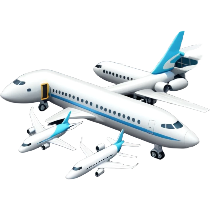 3d terminal building, planes emoji