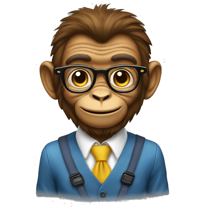 monkey with nerd gl emoji