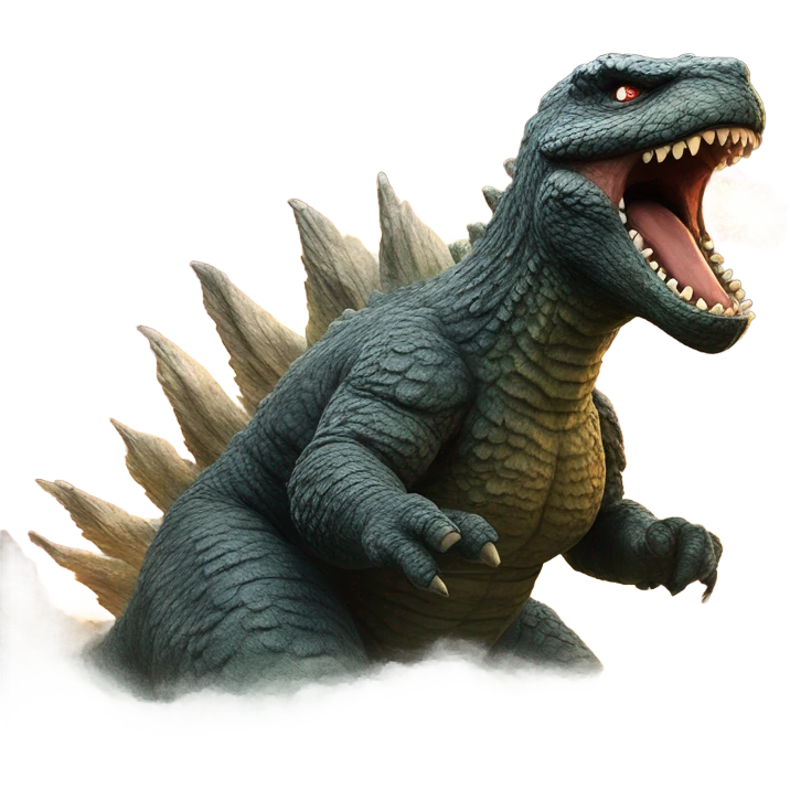 Godzilla shooting atomic breath emoji