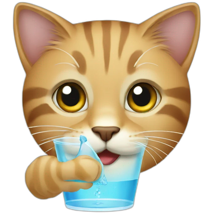 Cat drink water emoji