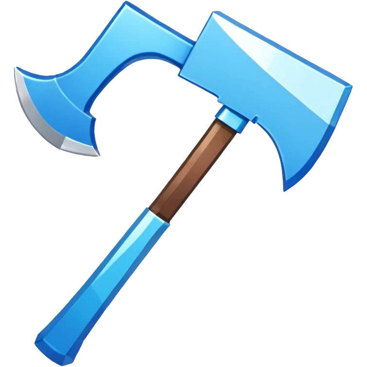 diamond item axe from Minecraft pixel art emoji