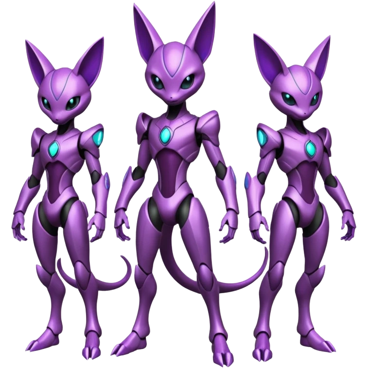 Futuristic armored cyber-Mewtwo-Sableye-Genesect-Deoxys-Espeon-alien-hybrid-fusion emoji