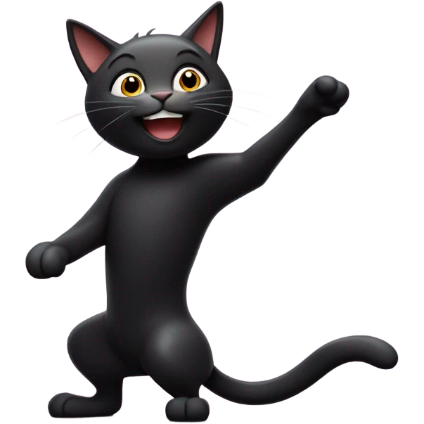 Black cat dancing  emoji