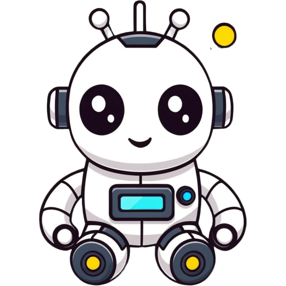 adorable little robot with blinking lights emoji