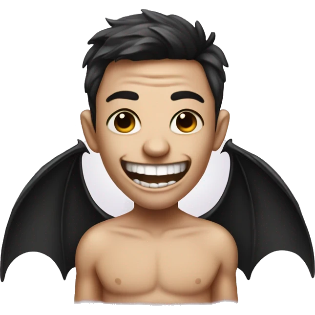 smily face with bat wings and tattoo emoji