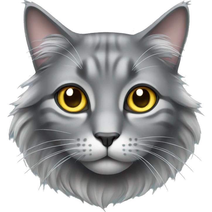 Long haired grey cat emoji