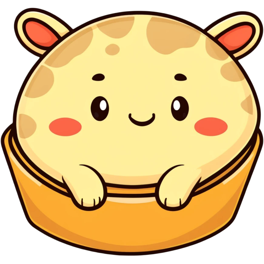 banh bao, cute cartoon sticker style, smiling face emoji