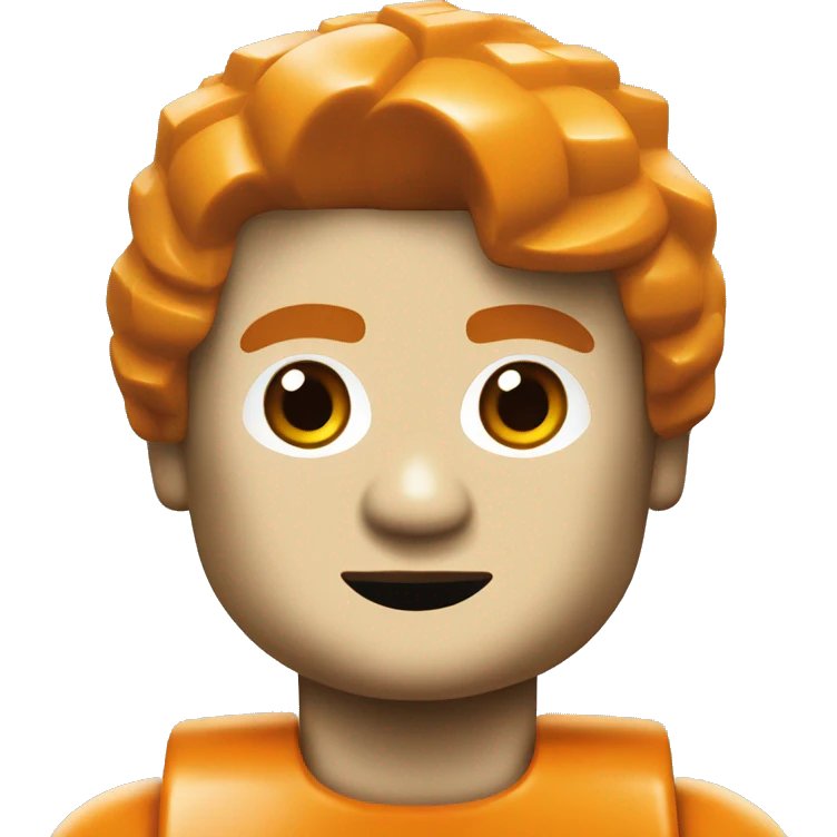 A orange icon of lego style emoji