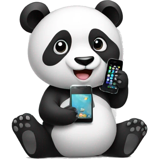 Panda with phone emoji