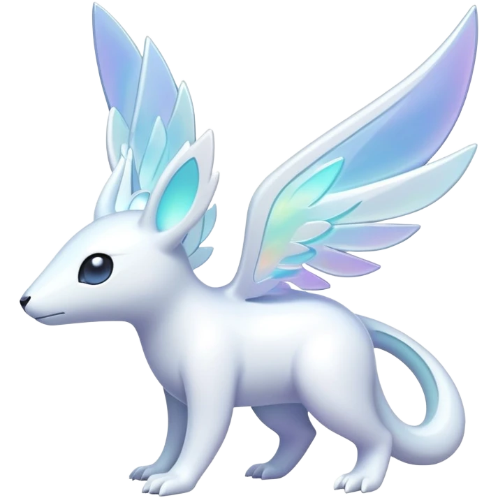 Futuristic modern Celestial Iridescent white pale fakemon emoji