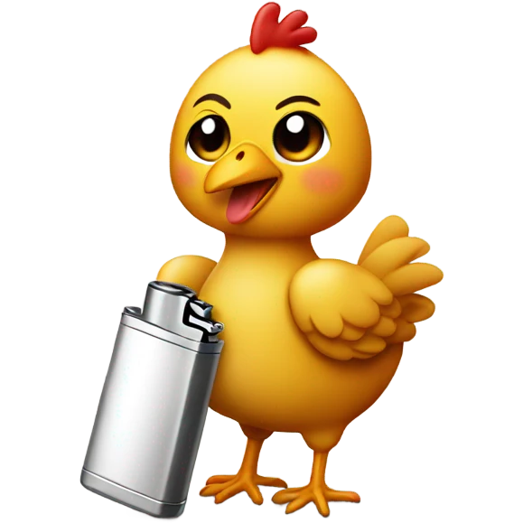 lighter holding chicken  emoji