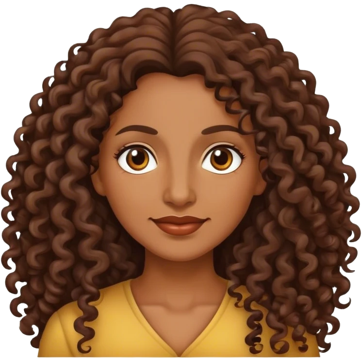 femme brune 40 ans cheveux long bouclés emoji