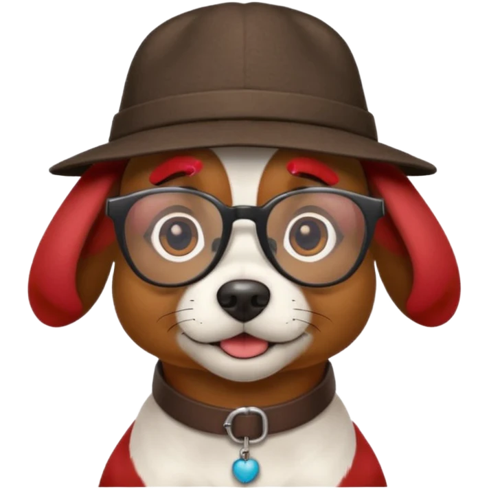 a cdog with hat and glasses emoji