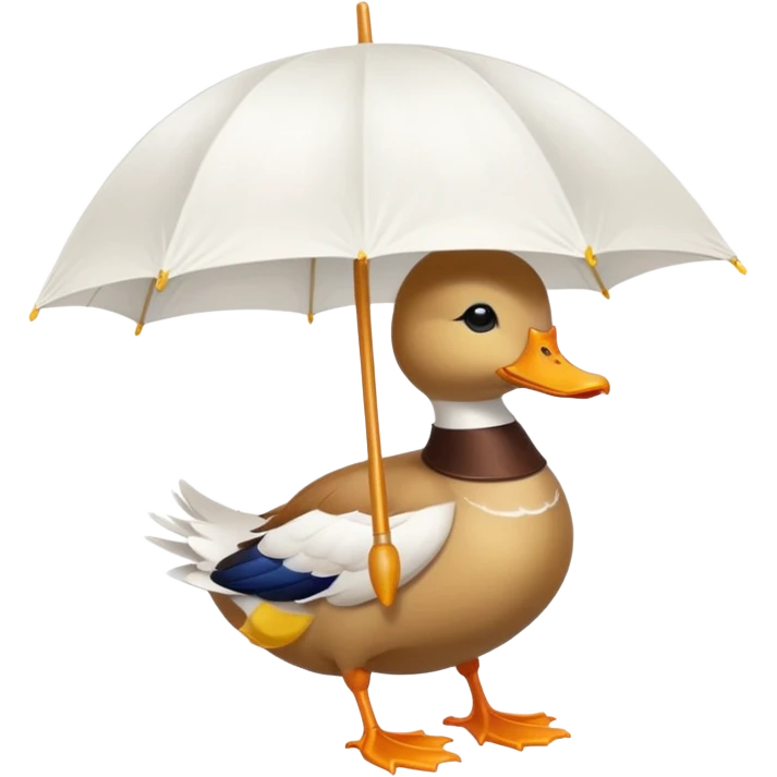 Duck holding white umbrella emoji