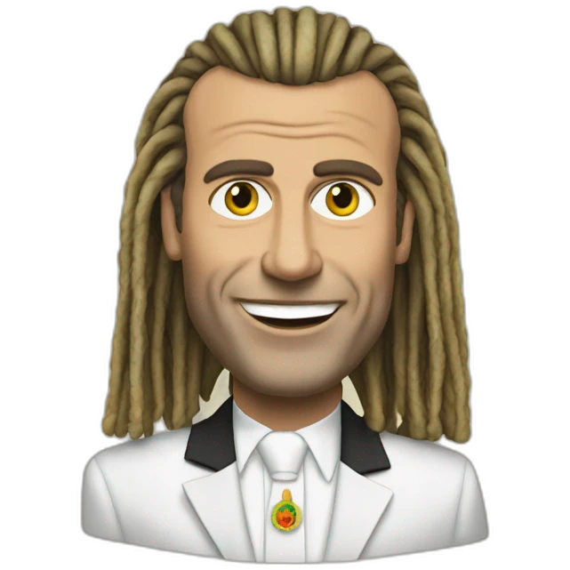 president macron with rasta cut emoji