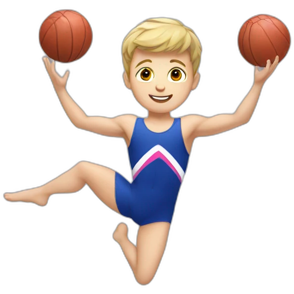 sporty european boy in gymnast leotard emoji