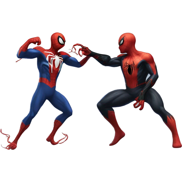 Spider-Man and venom fighting emoji