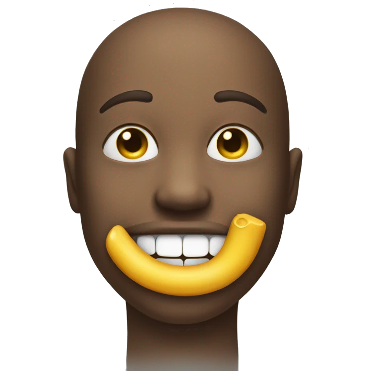 smiling emoji with ellow bone in it’s mouth emoji