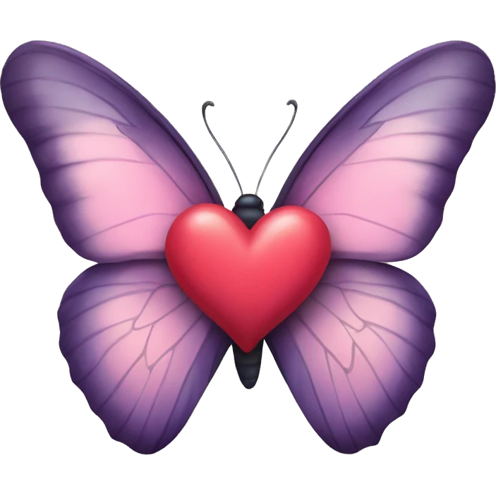 butterfly with a heart emoji